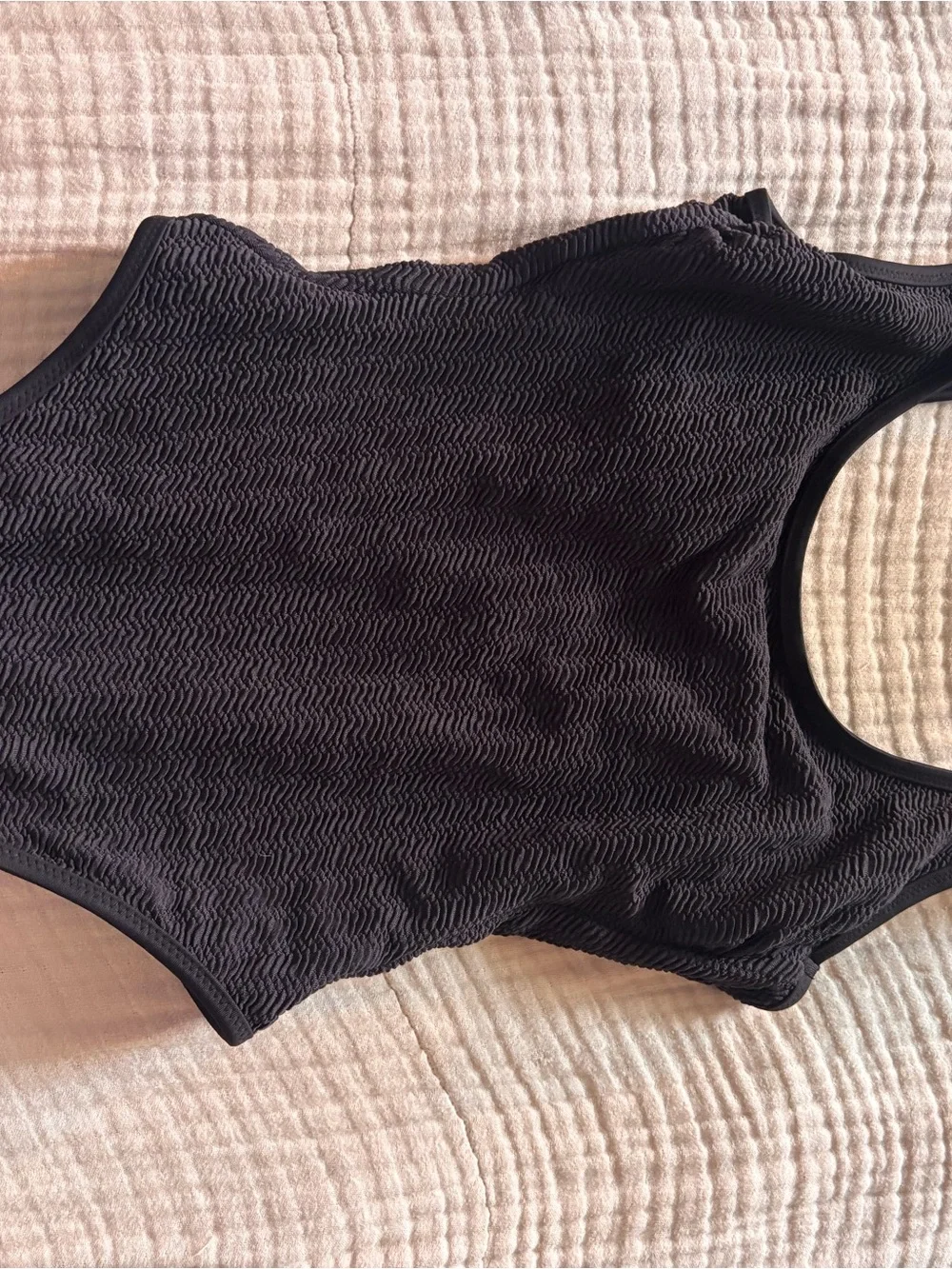 No Boundaries Black Textured Scoop-Neck Bodysuit